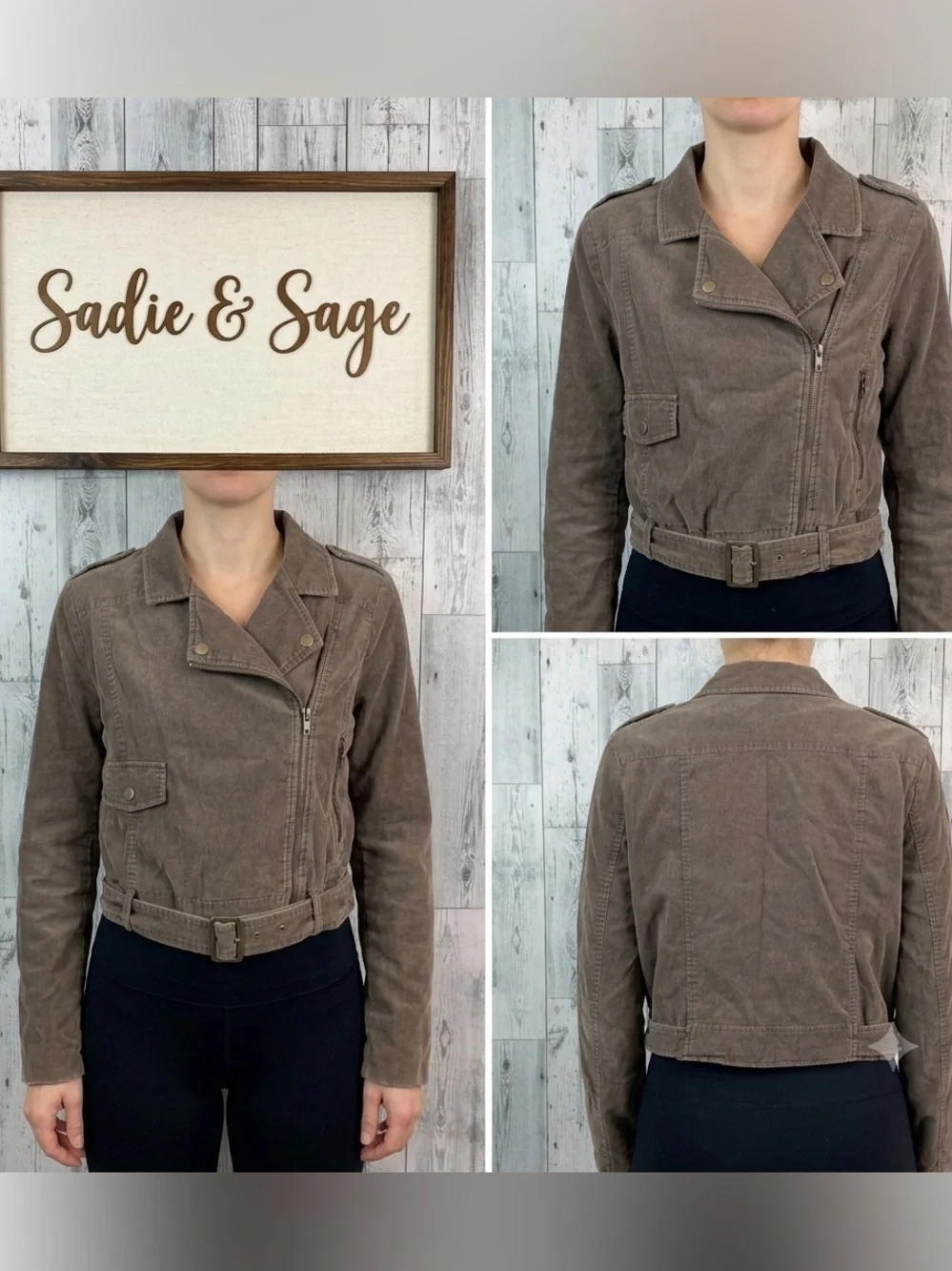 Sadie & Sage Corduroy Moto Jacket NWT Small